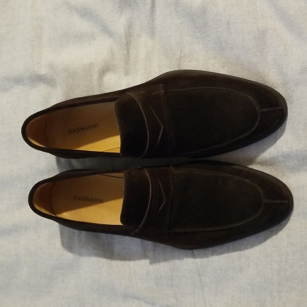 Dark brown suede Magnanni New